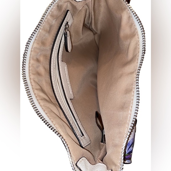 DANA BUCHMAN Faux Leather Floral Patterned Crossbody Shoulder Bag White & Purple - Picture 7 of 7